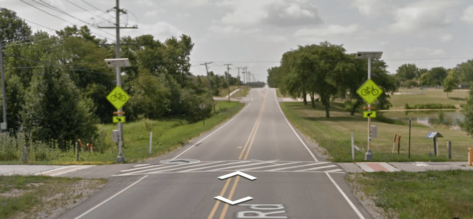 Trail Crossing Flashing Signs