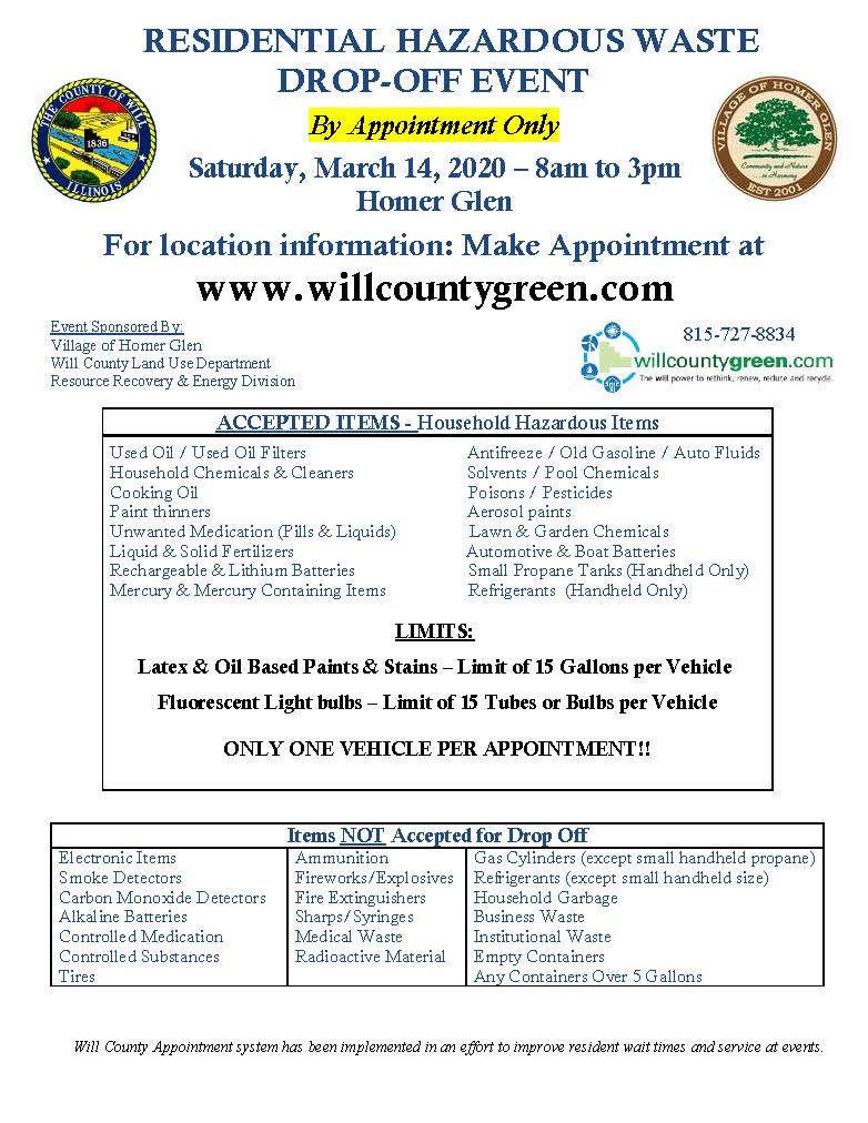 Household Hazardous Waste Event Flyer 03-14-2020